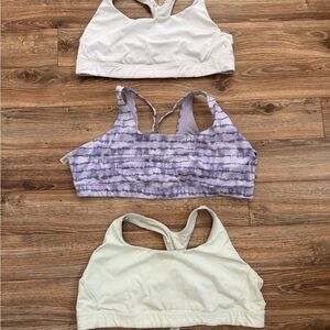 Athleta Sports Bras 3 Pack Size 3X White, Mint, Purple